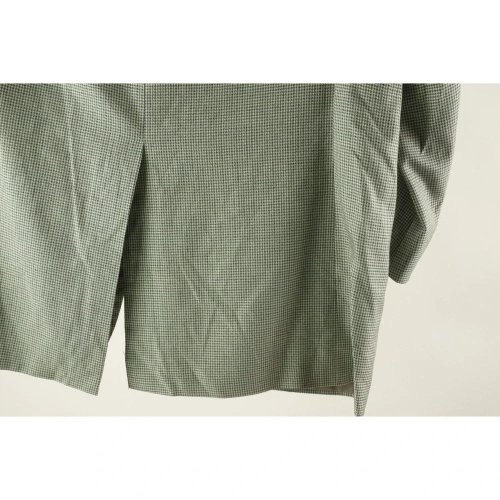 Hickey Freeman Silk Wool Jersey Houndstooth Madison Blazer Mens 46L Blue Cream‎